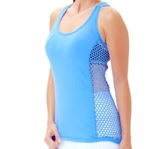 0259 90 Degree by Reflex Mesh-Side Racerback Workout Tank - Blue/Lilac - NWT